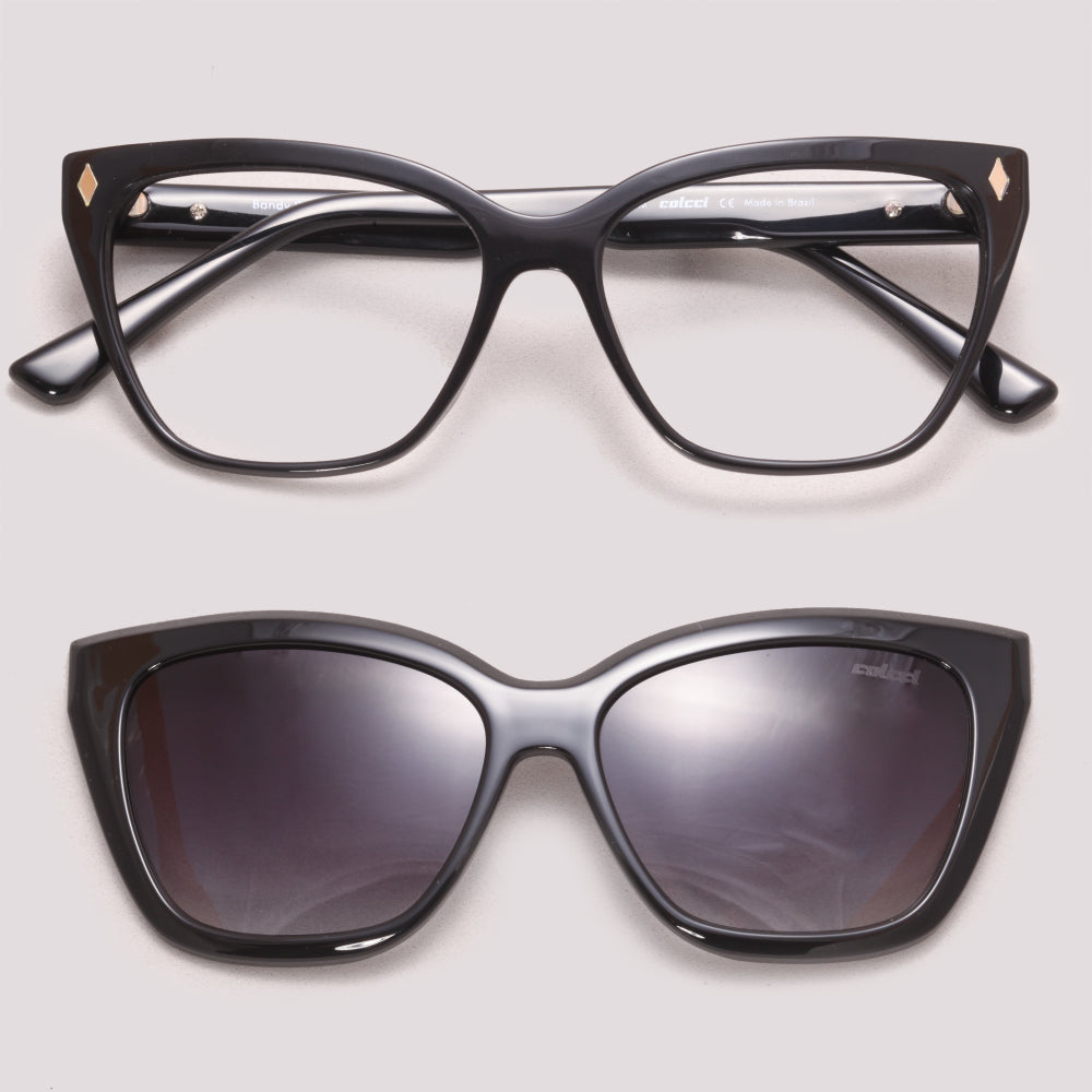 Colcci Bandy 9 Clip on Preto Brilho - Grau - 54 mm