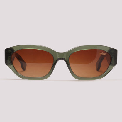 Colcci Petra Verde Oliva Brilho Marrom Degradê - Sol - 54 mm