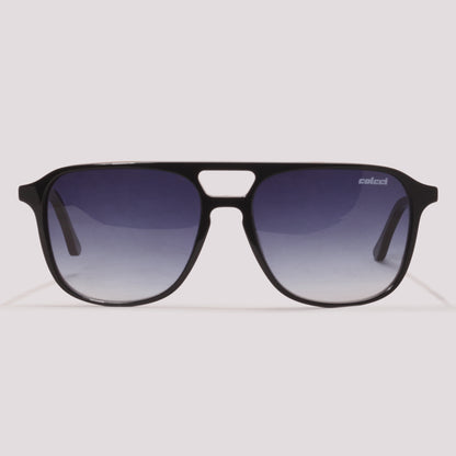 Colcci Hunter Preto Brilho Azul Degradê - Sol - 57 mm