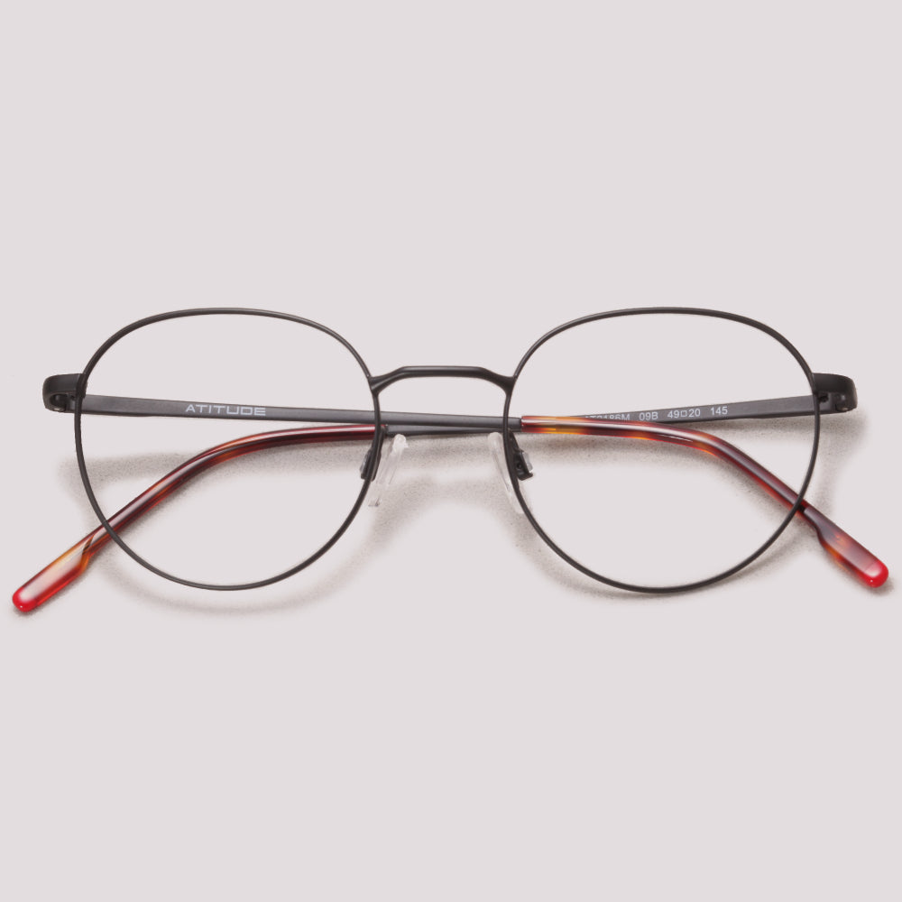 Atitude AT2186M 09B Preto Fosco - Grau - 49 mm
