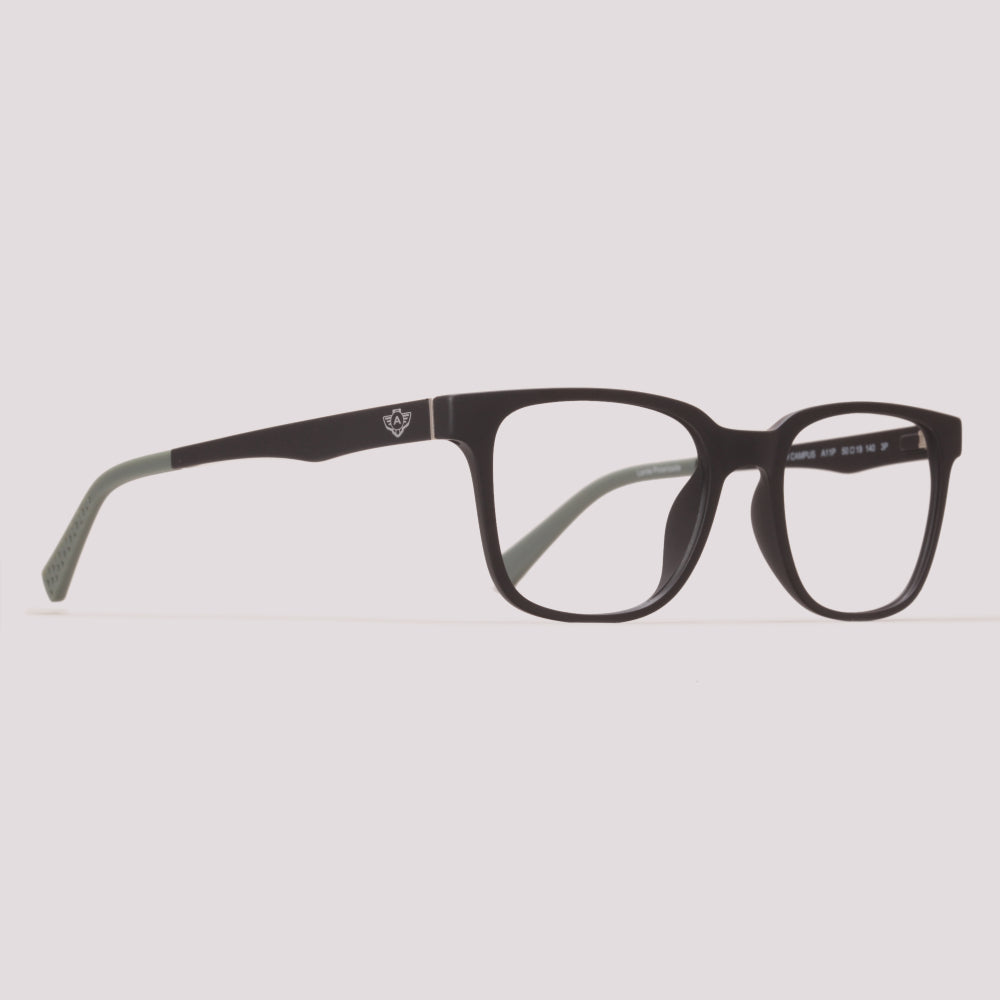 Atitude Attach Campus Clip on A11P Preto Fosco Preto Polarizado - Grau -  50 mm