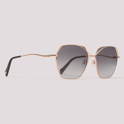 Hickmann Azaleia 11 04A Dourado Brilho Preto Degradê - Sol - 58 mm