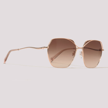 Hickmann Azaleia 11 04B Dourado Brilho Marrom Degradê - Sol - 58 mm