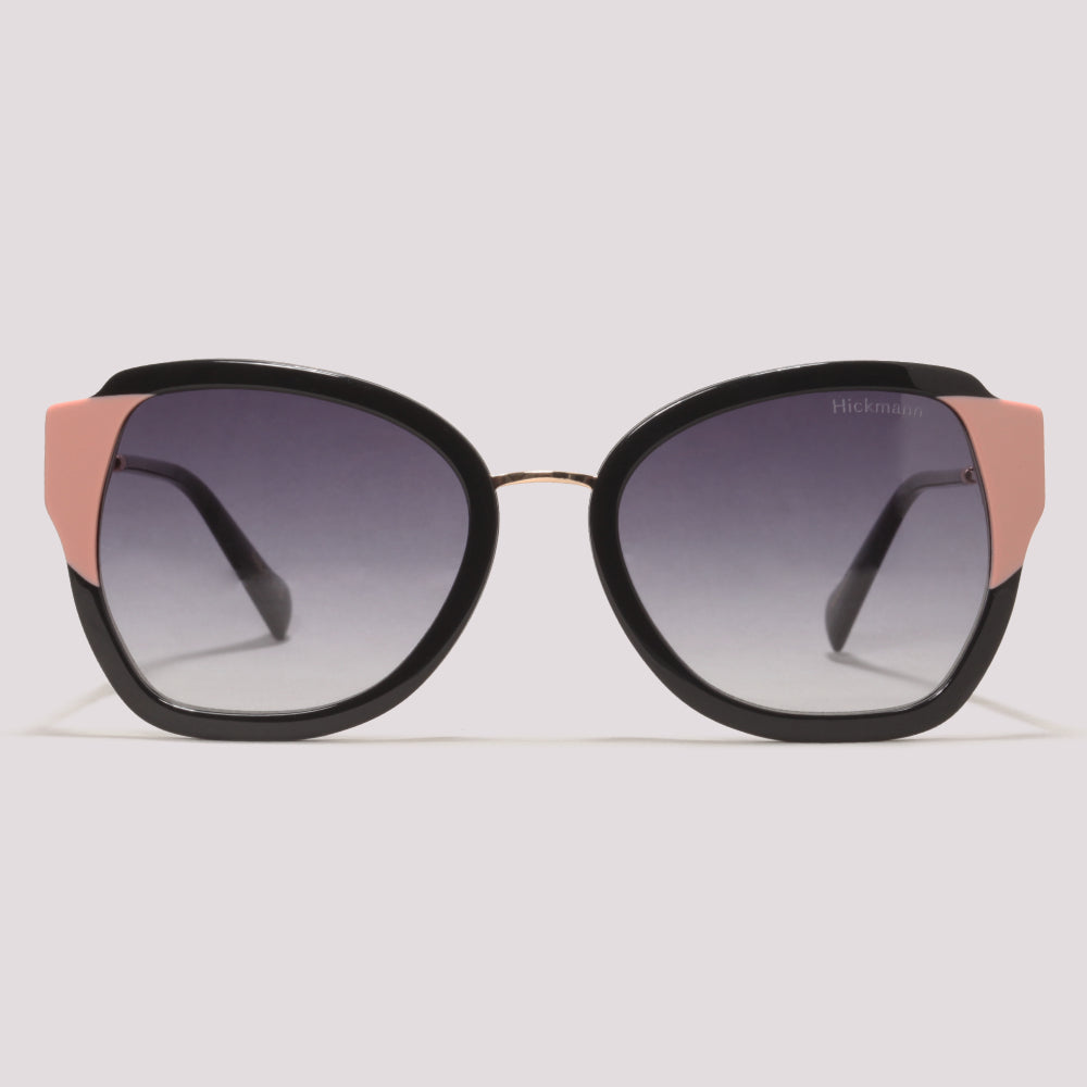 Hickmann Camelia 7 A01 Preto Brilho e Rosa Preto Degradê - Sol - 53 mm