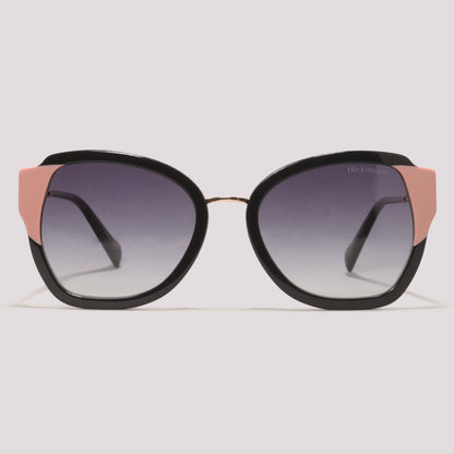 Hickmann Camelia 7 A01 Preto Brilho e Rosa Preto Degradê - Sol - 53 mm