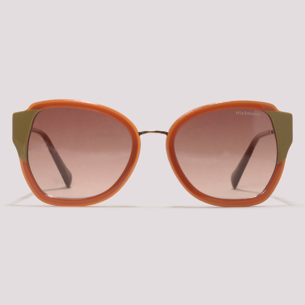 Hickmann Camelia 7 G01 Marrom e Verde Brilho Marrom Degradê - Sol - 53 mm