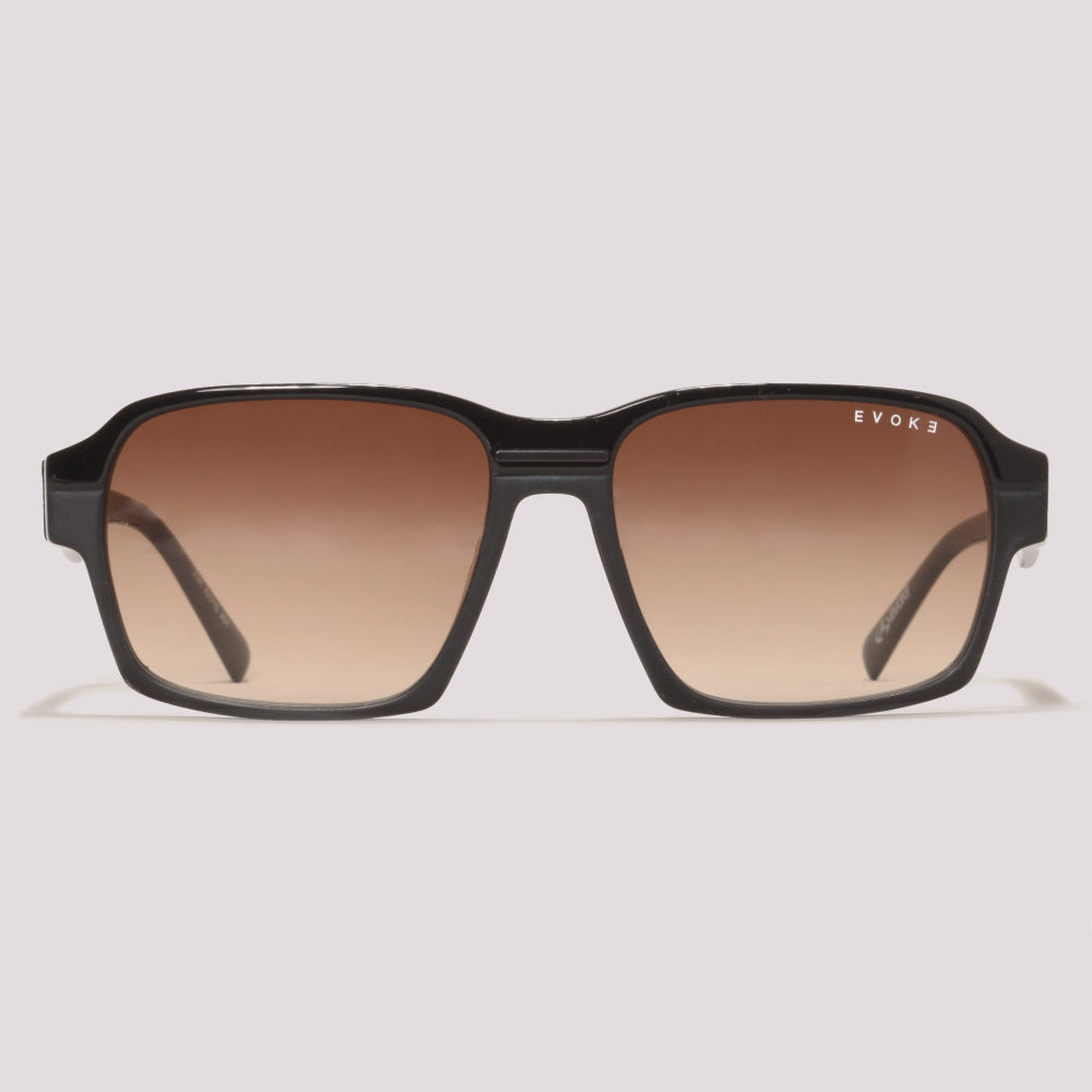 Evoke EVK RX71S A01 Preto Brilho Marrom Degradê - Sol - 56 mm