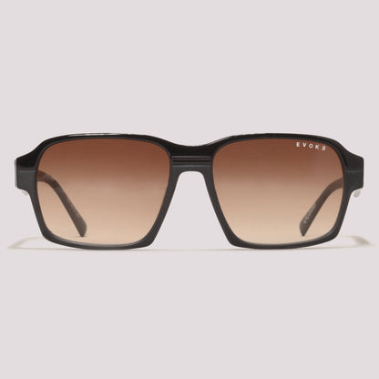 Evoke EVK RX71S A01 Preto Brilho Marrom Degradê - Sol - 56 mm