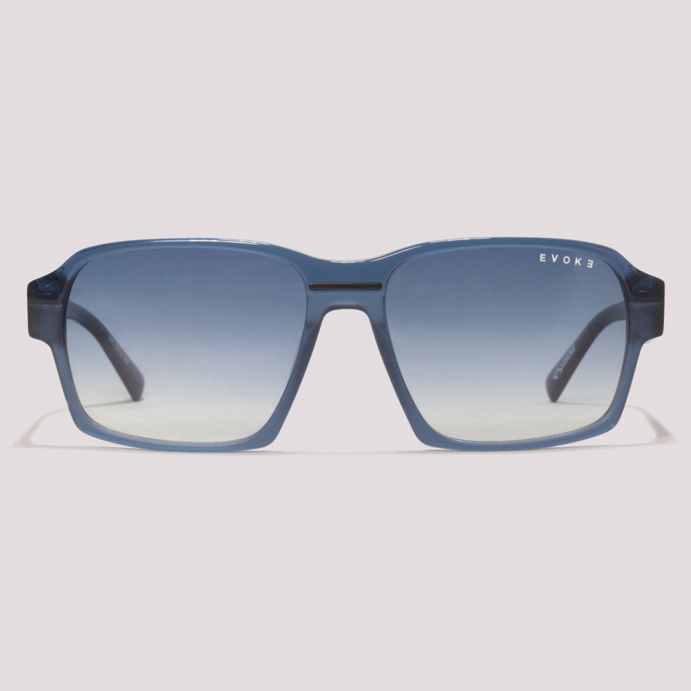 Evoke EVK RX71S D02 Azul Brilho Translúcido Azul Degradê - Sol - 56 mm