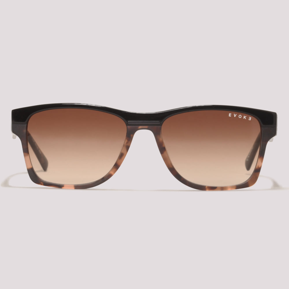 Evoke EVK RX72S A02 Preto  Marrom Mesclado Brilho Marrom Degradê - Sol - 55 mm