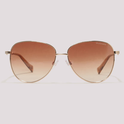 Hickmann Rosa 4 04B Dourado Brilho Marrom Degradê - Sol - 56 mm