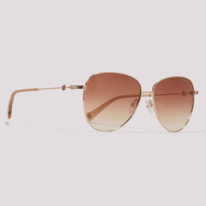 Hickmann Rosa 4 04B Dourado Brilho Marrom Degradê - Sol - 56 mm