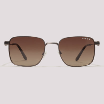 Evoke Shelby 04 02BP Cinza Fosco Marrom Degradê Polarizado - Sol - 54 mm
