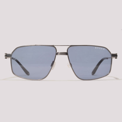 Evoke Shelby 06T Titanium 02A Cinza e Preto Brilho Azul Degradê - Sol - 57 mm