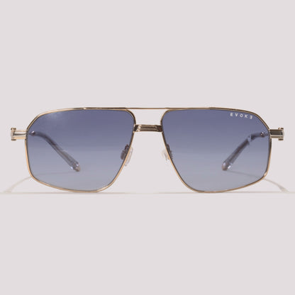 Evoke Shelby 06TL Titanium 04A Dourado Brilho Azul Degradê - Sol - 59 mm