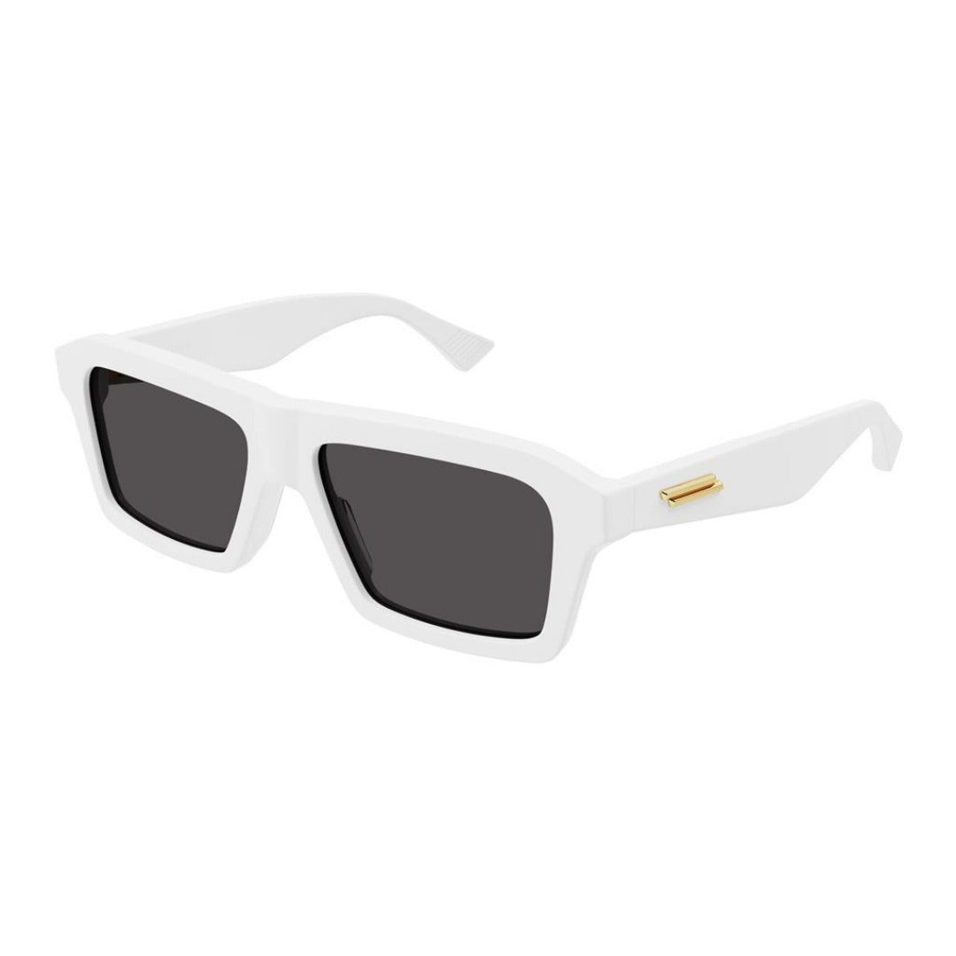 Bottega Veneta BV1213S 004 Branco Brilho e Dourado Preto - Sol - 55 mm