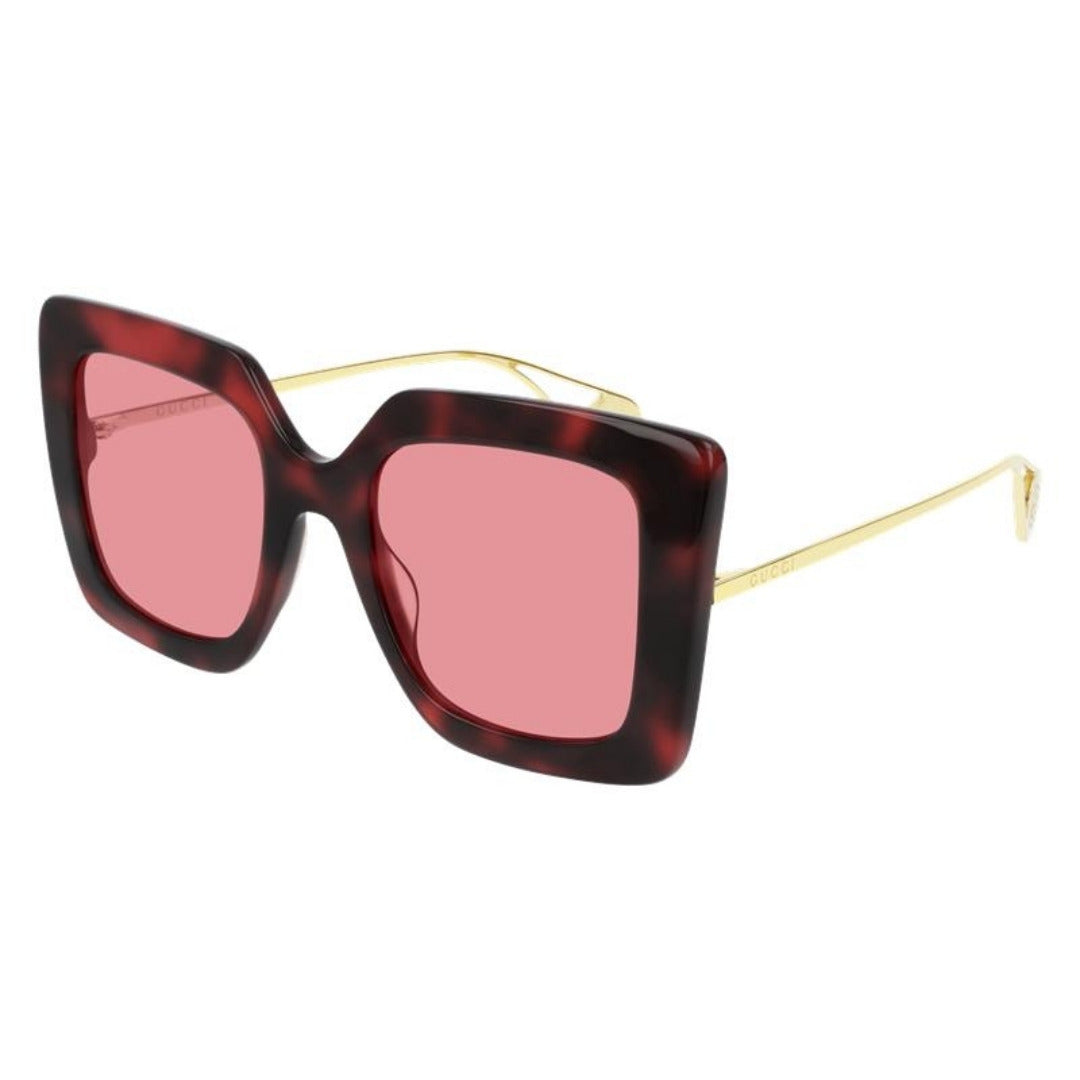 Gucci GG0435S 005 Vermelho Mesclado Rosa - Sol - 51 mm