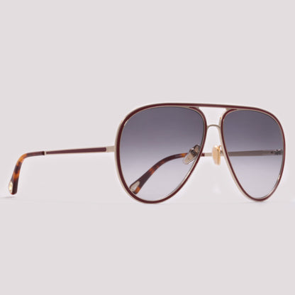 Chloé CH0099S 003 Dourado e Vermelho Brilho Preto Degradê - Sol - 63 mm