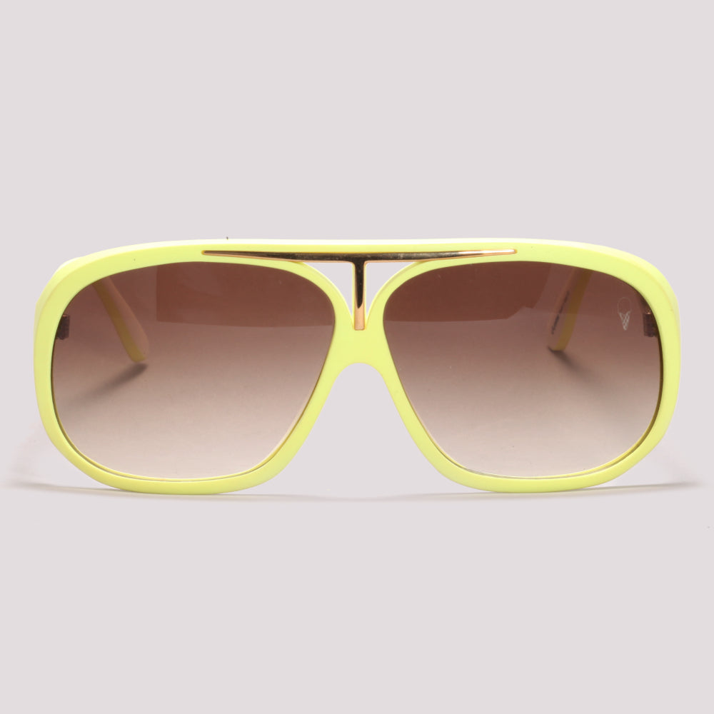 Evoke EVK 01 Ice Cream Yellow White Matte / Brown Degradê - Lente 6,0 cm  - Sol