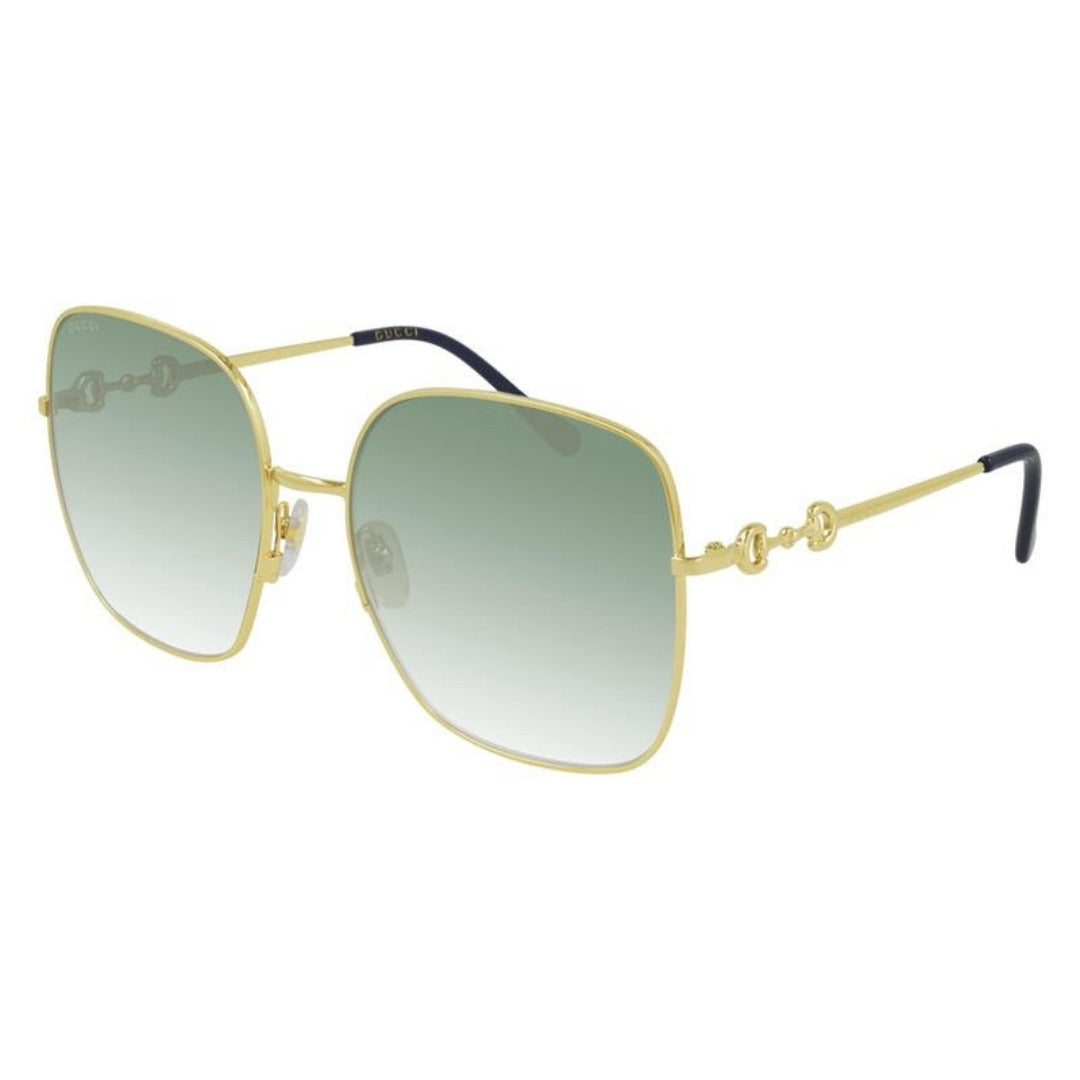 Gucci GG0879S 003 Dourado Brilho Verde Degradê - Sol - 61 mm