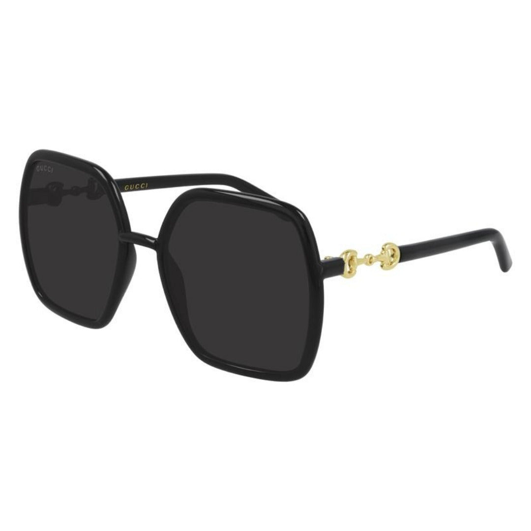 Gucci GG0890S 001 Preto Brilho Preto - Sol - 55 mm