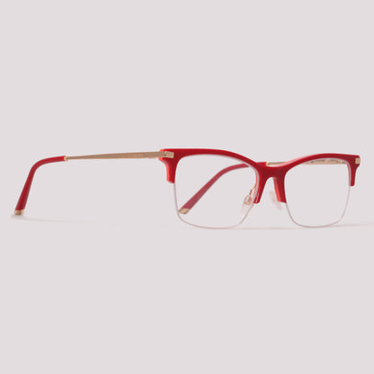 Ana Hickmann AH6302 H03 Vermelho E Dourado Brilho - Grau - 54 mm