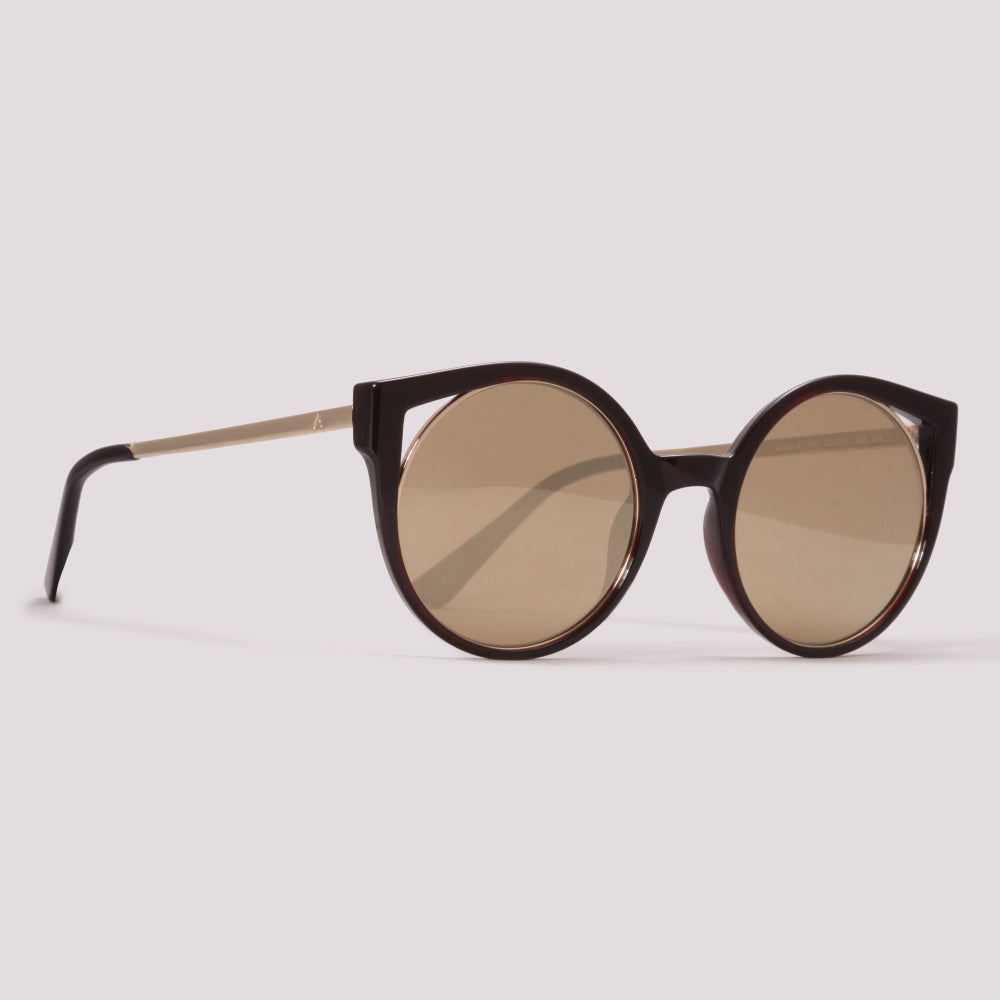 Atitude AT5374 T01 Marrom Translúcido e Dourado Brilho Dourado Espelhado - Sol - 50 mm