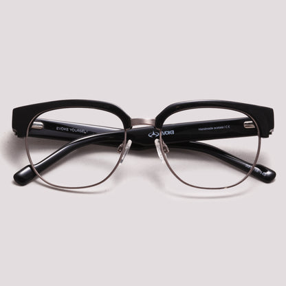 Óculos de Grau Evoke On The Rocks 07 A01 Black Shine Demi Gun - 53 mm