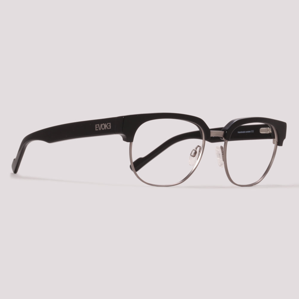 Óculos de Grau Evoke On The Rocks 07 A01 Black Shine Demi Gun - 53 mm