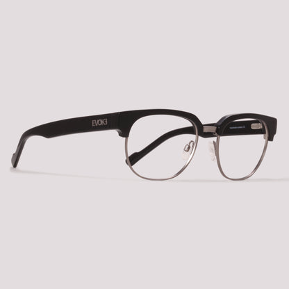 Óculos de Grau Evoke On The Rocks 07 A01 Black Shine Demi Gun - 53 mm