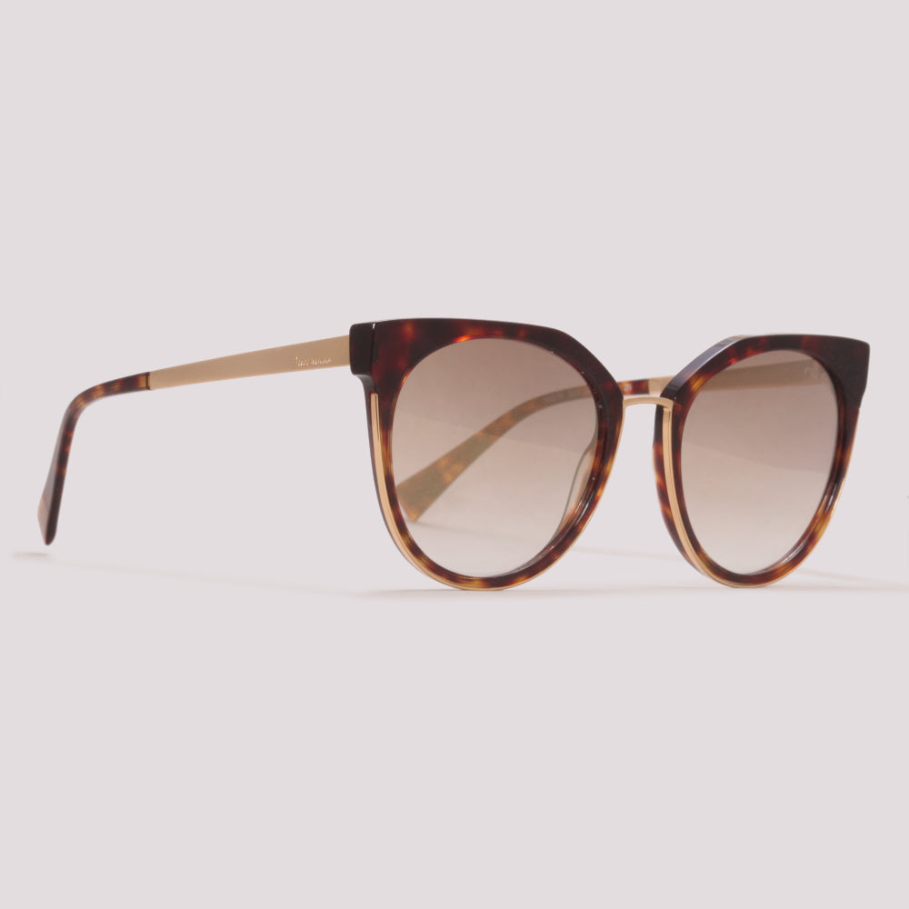 Hickmann HI 9078 G21 Marrom Mesclado Brilho / Dourado Espelhado Degradê - 54 mm  - Sol