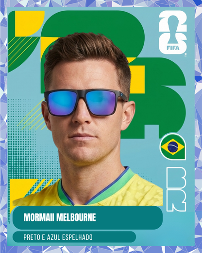 Mormaii Melbourne Preto e Azul Fosco Azul Espelhado - Sol -