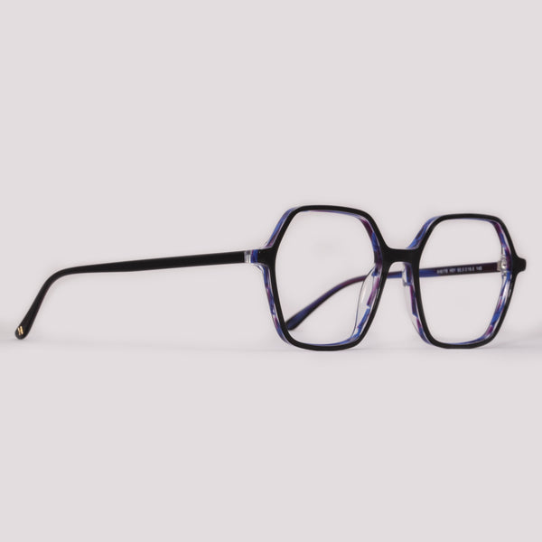 Hickmann HI6176 H01 Preto e Azul Brilho - Grau - 52 mm – Óculos Shop