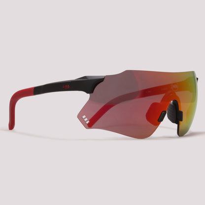 HB Quad X 2.0 Preto Fosco Vermelho Espelhado - Sol - 145 mm