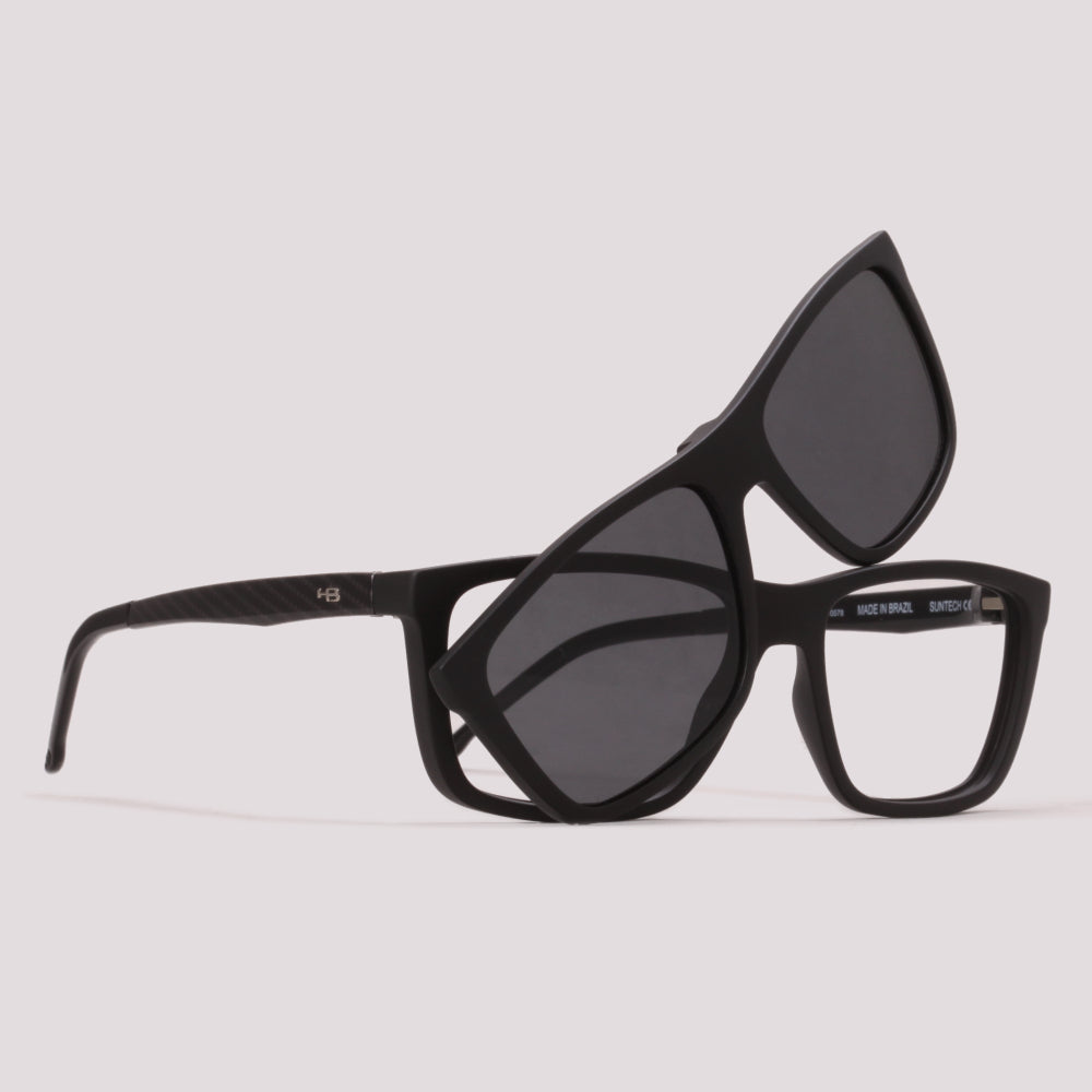 HB 0380 Switch Clip On Fibra de Carbono Cinza Polarizado - Grau - 50 mm