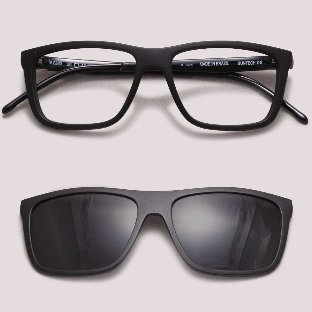 HB 0380 Switch Clip On Fibra de Carbono Cinza Polarizado - Grau - 50 mm