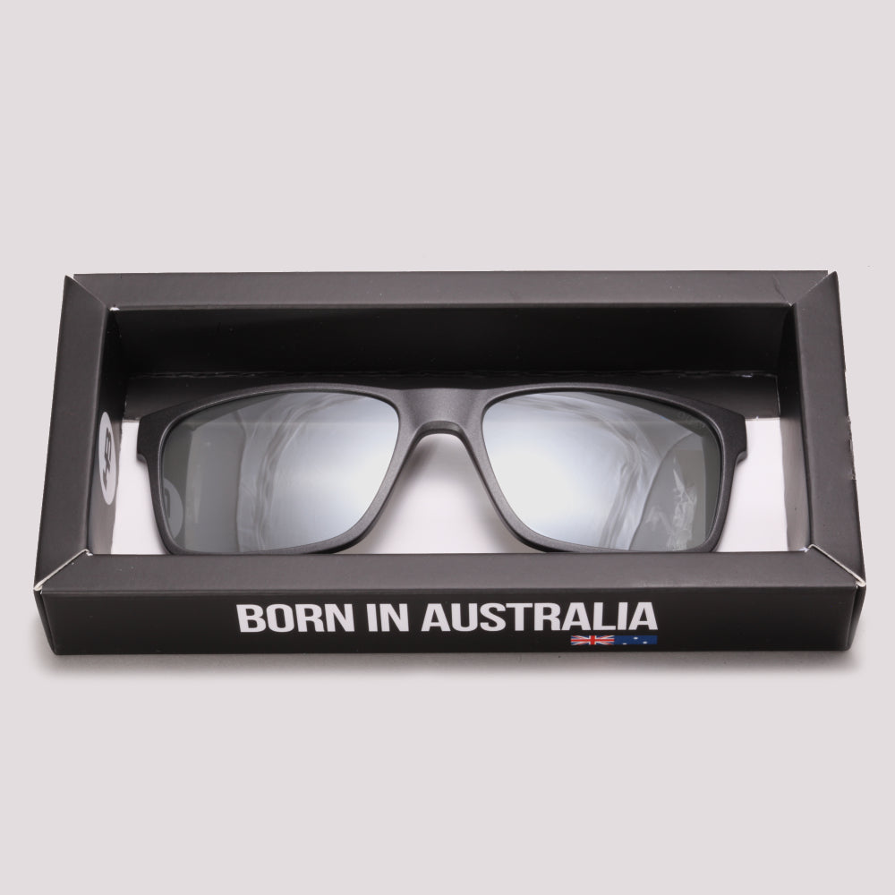 Clip On para Óculos de Grau HB Switch 0339 Cinza Fosco Prata Espelhado