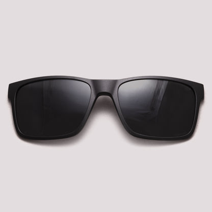 Clip On para Óculos de Grau HB Switch 0339 Preto Fosco Wood Preto Polarizado