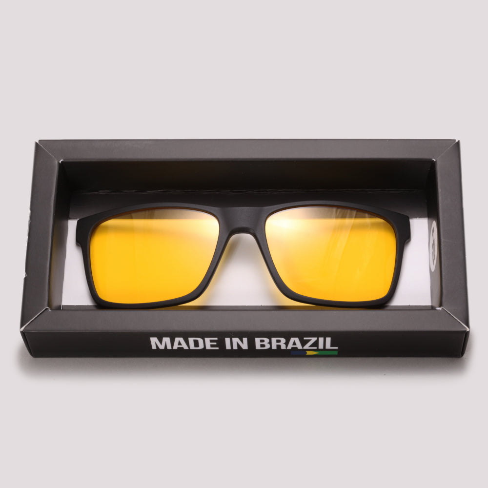 Clip On para Óculos de Grau HB Switch 0339 Preto Fosco Night Drive