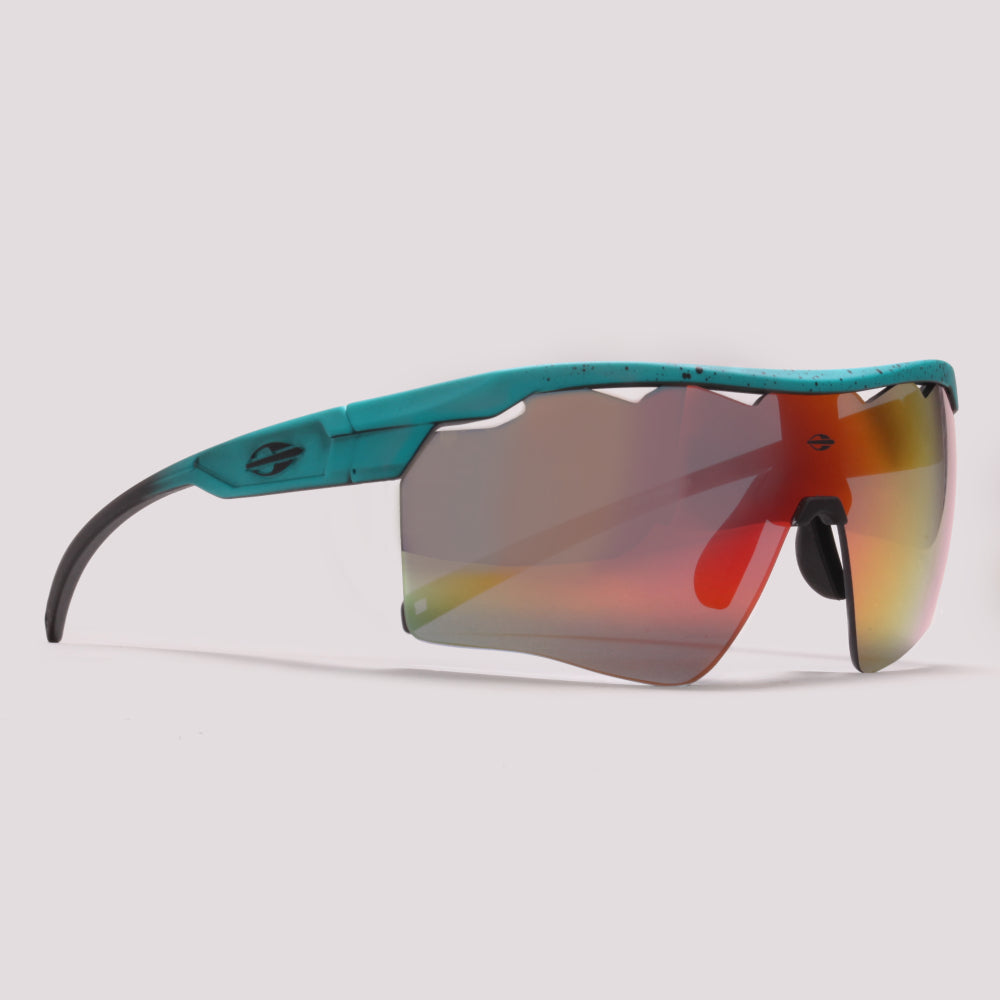 Óculos para Beach Tenis Mormaii Clip On Smash 2 Verde e Preto Fosco/ Vermelho Espelhado/  Amarelo - Lente 15,0 cm