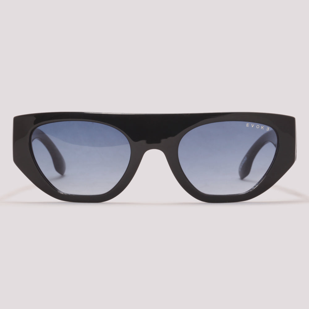 Evoke Kurt A02 Preto Brilho Azul Degradê - Sol - 52 mm