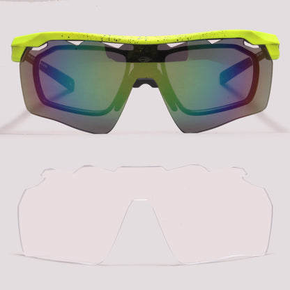 Óculos para Beach Tenis Mormaii Clip On Smash 2 Verde e Preto Fosco/ Verde Espelhado/  Transparente  - Lente 15,0 cm