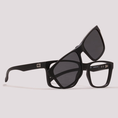 HB Polytech 0339 Clip On Preto Fosco Cinza Night Drive  - Grau - 53 mm