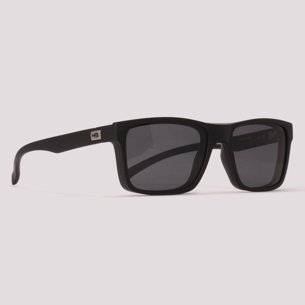 HB Polytech 0339 Clip On Preto Fosco Preto Polarizado - Grau - 53 mm