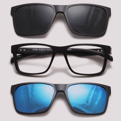 HB Clip On Switch 0339 Preto Fosco Cinza Azul Espelhado - Grau - 53 mm