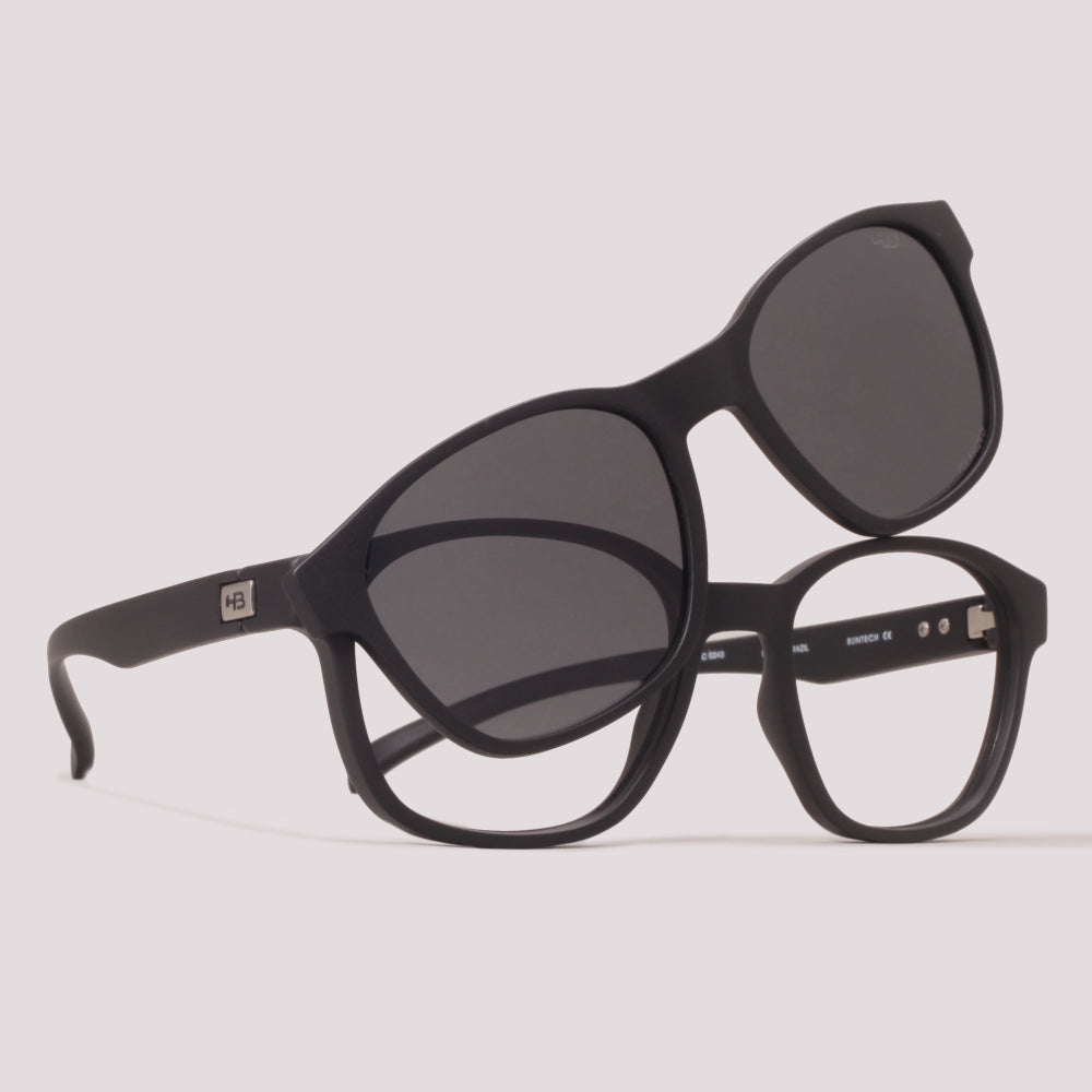 HB Switch 0448 Preto Fosco Preto Polarizado + Night Drive - Grau - 50 mm