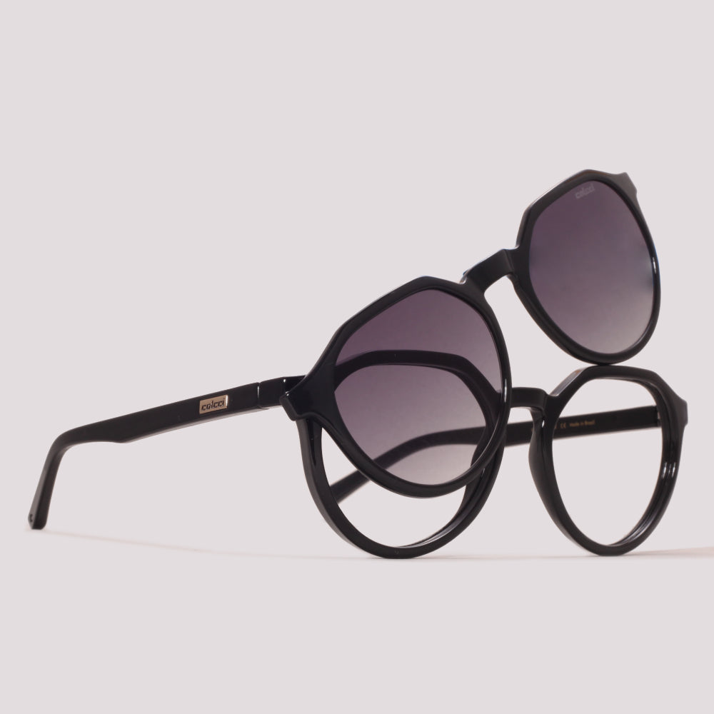 Colcci Bandy 6 Clip On Preto Brilho Preto Degradê - Grau - 53 mm