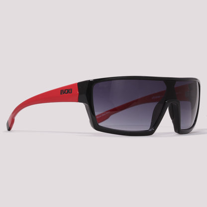 Evoke Bionic Beta AC01 Retangular Black Shine Red/ Gray Gradient - Solar - TAM 132 mm