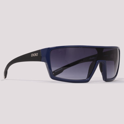 Evoke Bionic Beta D01 Retangular Shine Blue Matte Black/ Gray Gradient - Solar - TAM 132 mm