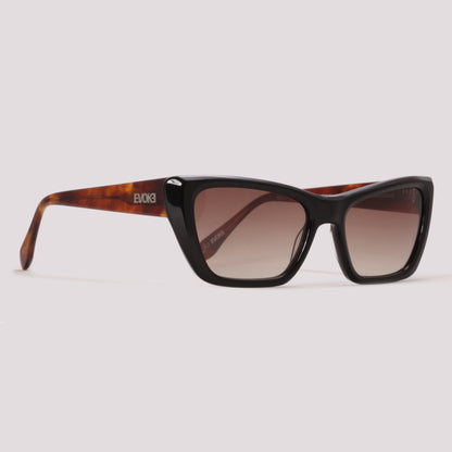 Evoke EVK 44 A02 Preto Brilho e Mesclado Marrom Degradê - Sol - 53 mm